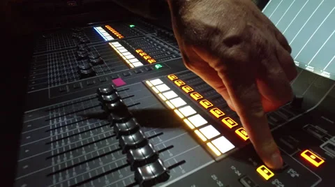 Professional audio mixing console with faders and adjusting knobs 스톡 동영상 67672340