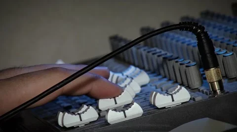 Professional audio mixing console Stock Footage 59443305