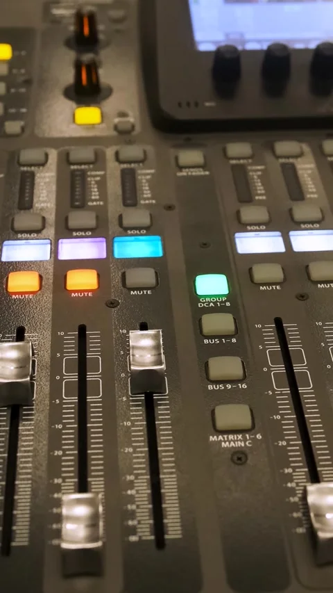 Professional Audio Sound Mixer Console Vertical Video Stock Footage 334874727