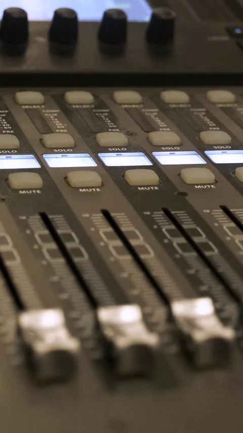 Professional Audio Sound Mixer Console Vertical Video Stock-Footage 334876211