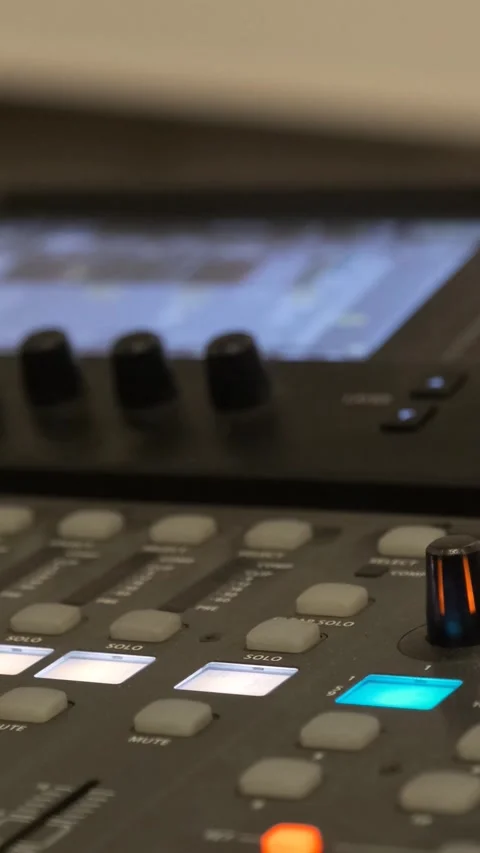 Professional Audio Sound Mixer Console Vertical Video Stock Footage 334877361