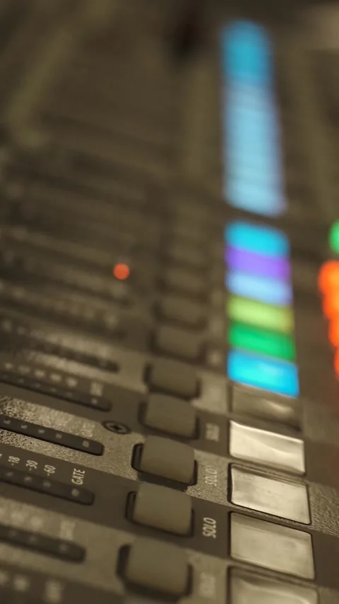 Professional Audio Sound Mixer Console Vertical Video Vídeo Stock 334880252