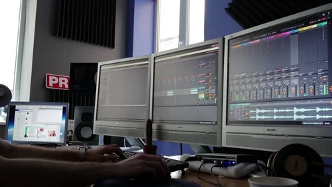 Professional audio studio computer software plugin Stock-Footage 74396267