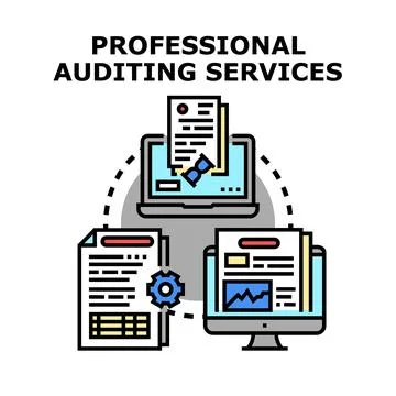 Professional auditing services concept vector illustration Stock Illustration