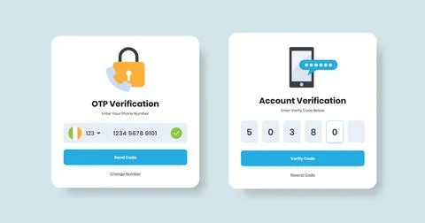 Professional authentication and otp security verification popup design with.. Stock Illustration