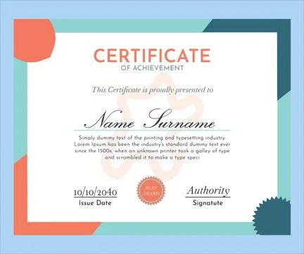 Professional award certificate template abstract design Stock Illustration