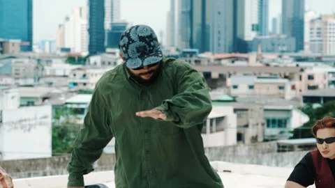 Professional B-boy dance performance by professional street dancer. hiphop. Stock Footage 275618943