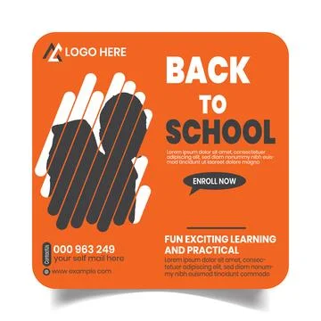 Professional Back To School Social Post Design or Web Banner Template イラスト素材