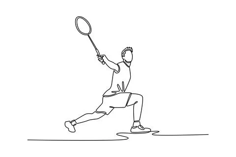 Professional badminton player get ready to receive shuttlecock from opponent Stock Illustration
