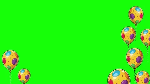 Professional Balloons Floating Green Screen Element Stock Footage 341333978