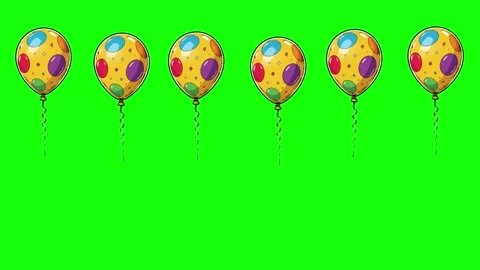 Professional Balloons Flying Green Screen Element Stock Footage 341333958
