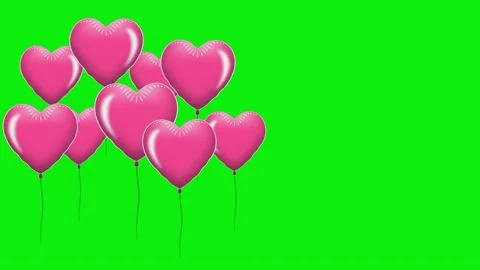 Professional Balloons Green Screen Floating Clip Video stock 343928374