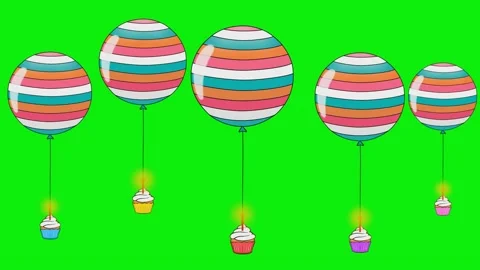 Professional Balloons Green Screen Floating Clip 스톡 동영상 343928422