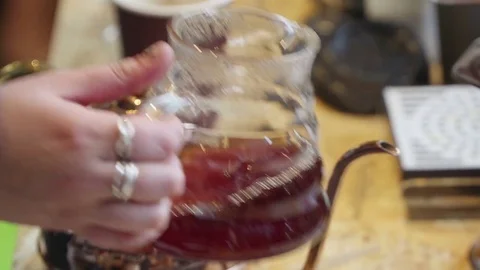 Professional barista, working at the bar. Making coffee with filter coffee Stock Footage 81510734
