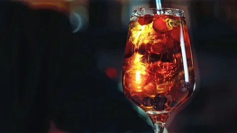 Professional bartender preparing a cocktail with ice Stock Footage 85603538