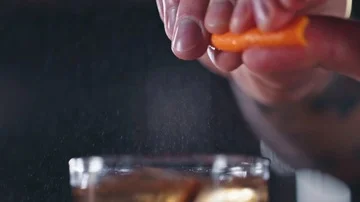 Professional bartender preparing a cocktail with ice Stock Footage 85603662