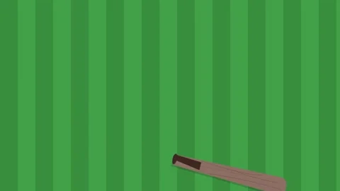 Professional Baseball Bat Swinging at White Ball Motion Graphic on Green Fi.. Stock Footage 346611412