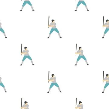 Professional baseball player pattern seamless Stock Illustration