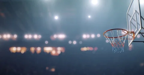Professional basketball player making slam dunk  Stock Footage 77028653