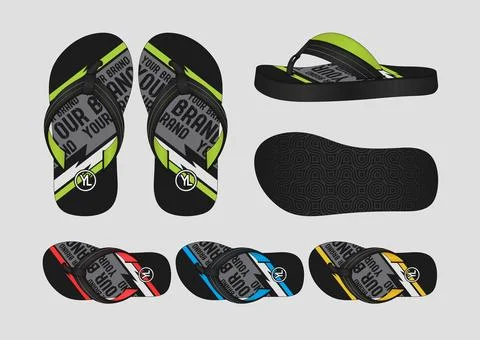 Professional Beach Sandal Mockup Design for Fashion Brand Identity 스톡 일러스트