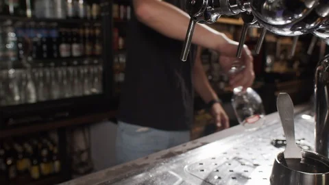Professional beer filling Stock Footage