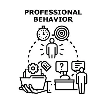Professional behavior achieving business goals and success Stock Illustration