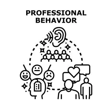 Professional behavior building reputation and positive communication Illustrazione stock