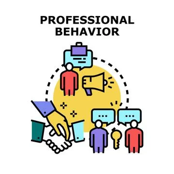 Professional behavior concept with cooperation and communication Stock Illustration