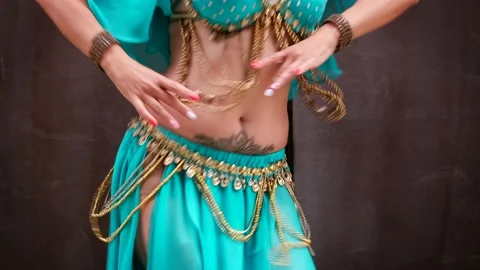 Professional Belly Dancer Performing Belly Dance Stock Footage 220717468