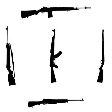 Professional big guns of set vector design Stock Illustration