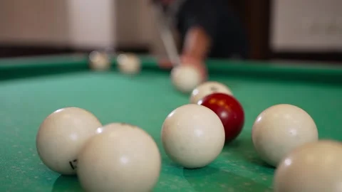 Professional billiards game in close-up. Video stock 258273218