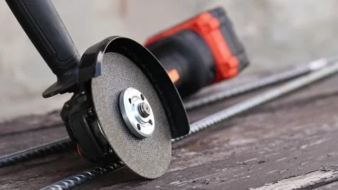 Professional black angle grinder with installed disc Video stock 331662989