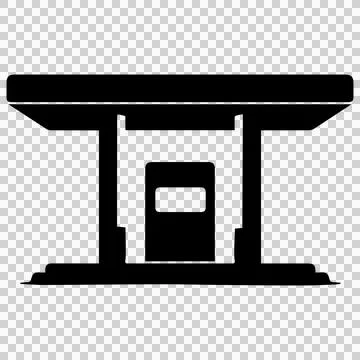 Professional black podium with clean design. イラスト素材
