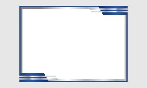 Professional Blue and Silver Border Frame Design with Modern Geometric Corn.. Stock Illustration