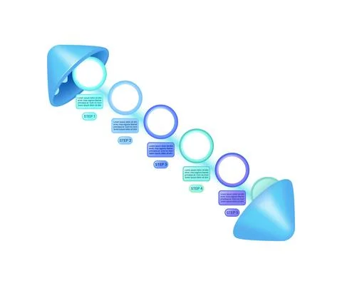 Professional blue infographic chart design template Illustrazione stock