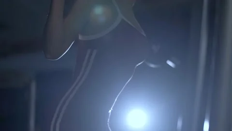 Professional bodybuilder doing barbell squat workout in the gym. Muscular and Stock Footage 141238448