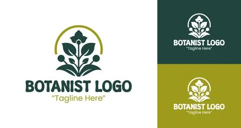 Professional Botanist Logo Stock Illustration