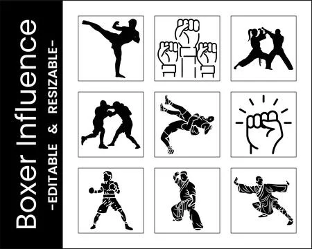 Professional Boxer in Intense Training Pose Stock Illustration