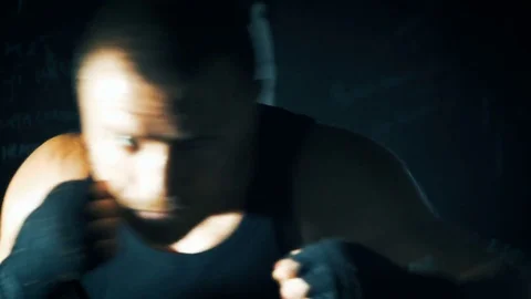 Professional boxer. Training Motivation. Slow motion. Stock Footage 81765979