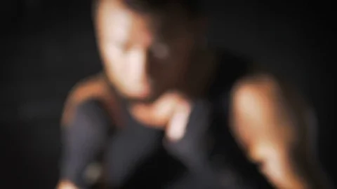 Professional boxer. Training Motivation. Slow motion. Stock Footage 81766058