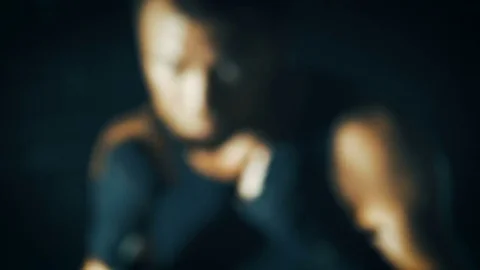 Professional boxer. Training Motivation. Slow motion. Stock Footage 81766152