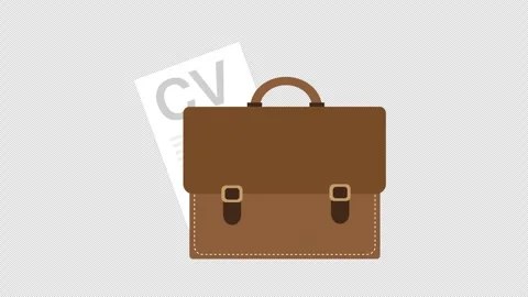 Professional Briefcase with Curriculum Vitae Resume Document Animation 库存影片 339763457
