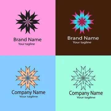 Professional bright bloom shaped logo design for company Stock Illustration