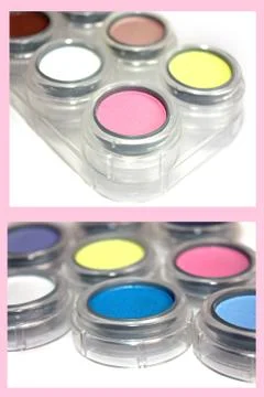 Professional bright eye shadows for make-up Stock Photos