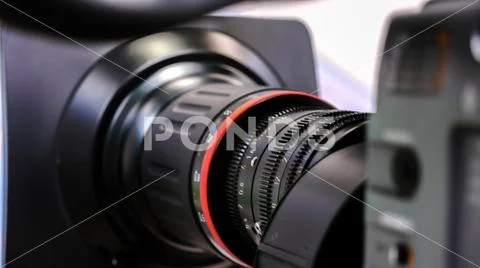 Professional Broadcast Camera Background Stock Photos