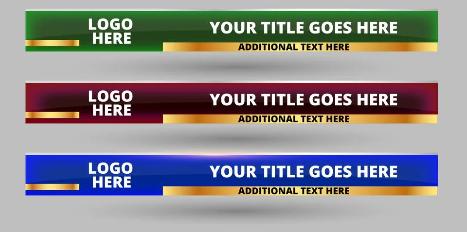 Professional Broadcast Lower third Design Template Illustrazione stock