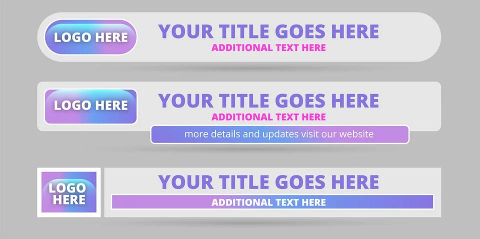 Professional Broadcast Lower third Design Template Illustrazione stock