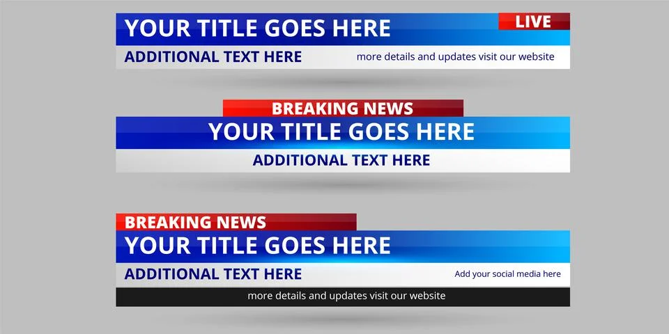 Professional Broadcast Lower third Design Template Stock Illustration