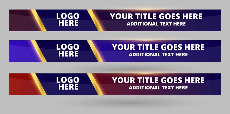 Professional Broadcast Lower third Design Template Illustrazione stock