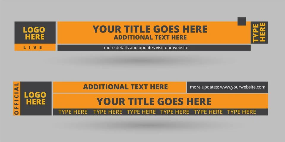 Professional Broadcast Lower third Design Template Stock Illustration